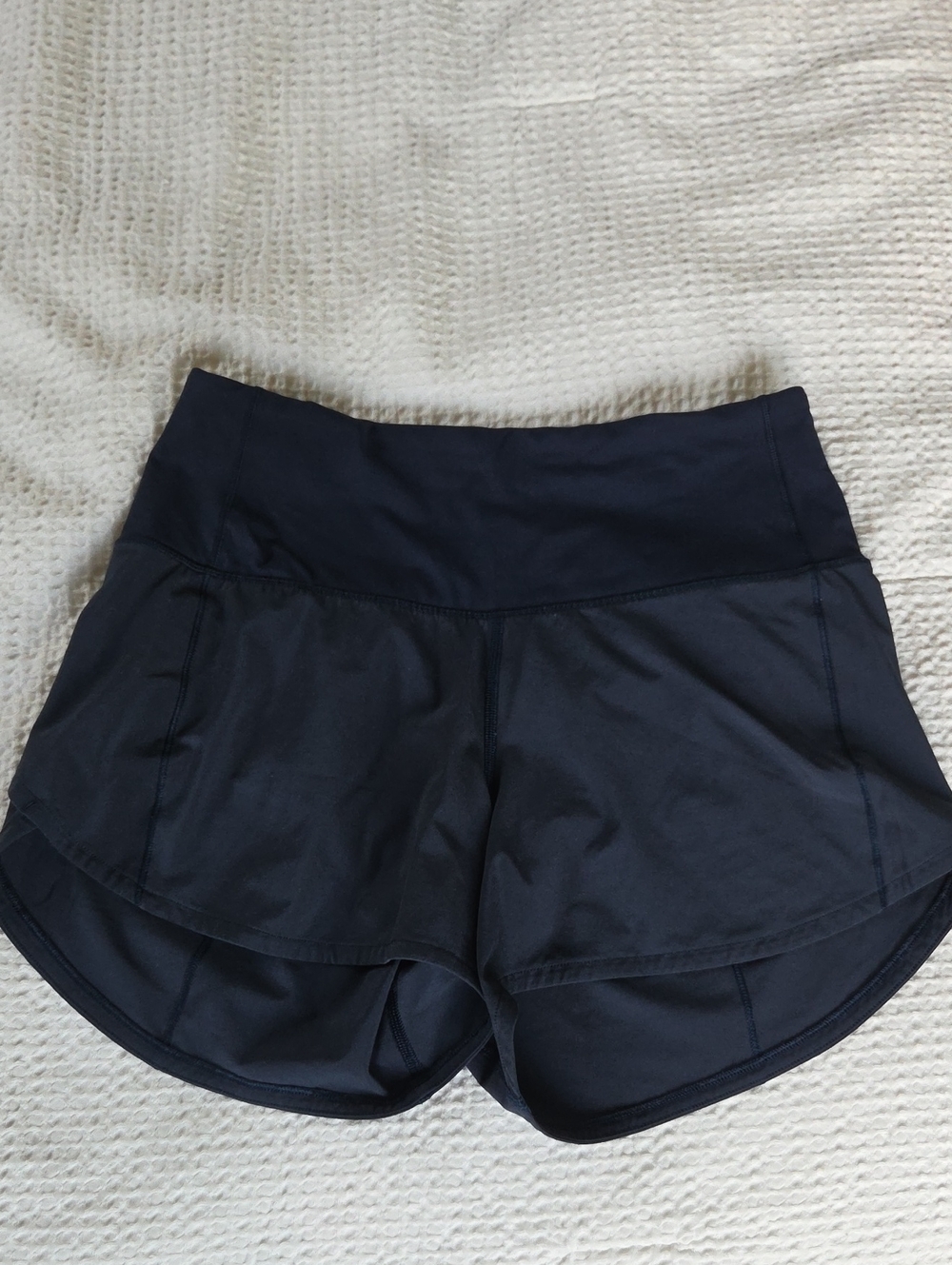 Lululemon Women's Navy Blue Athletic Shorts with High Waist